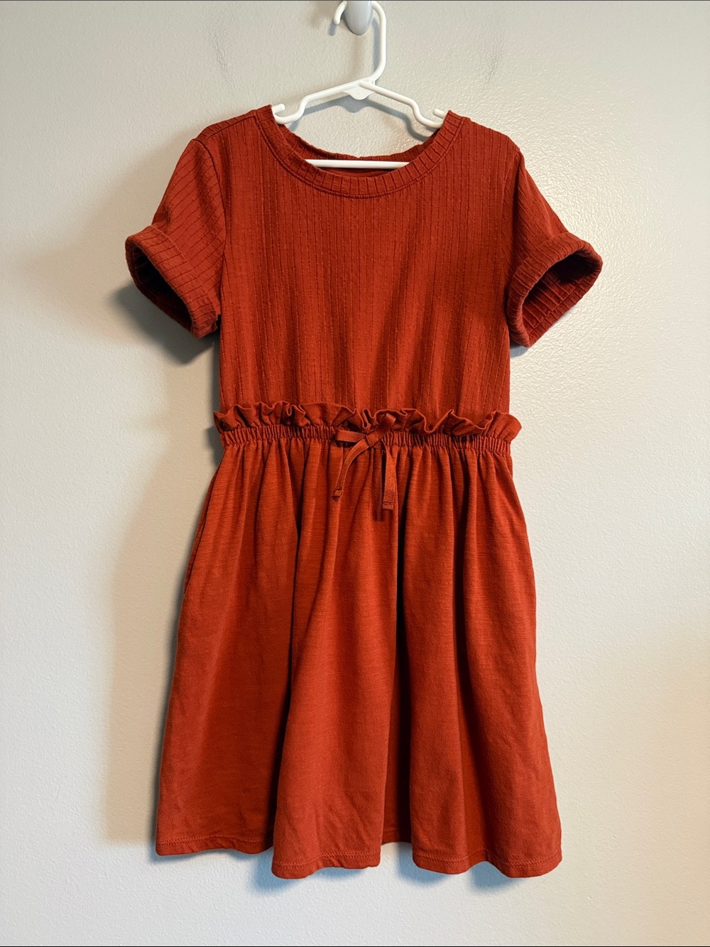 Cat & Jack Gathered Waist Burnt Orange Dress Size 8